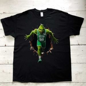 Boston Celtics Grinch Christmas T-Shirt - Nba Shirt - Unisex Black T-Shirt